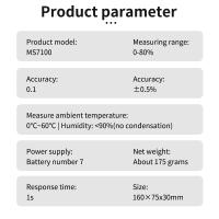 Probador de humedad de madera portátil MS7100 MS7100TS, higrómetro LCD, medidor de humedad de piel de madera 0-80%, Detector de humedad para madera de Bambú - details 7