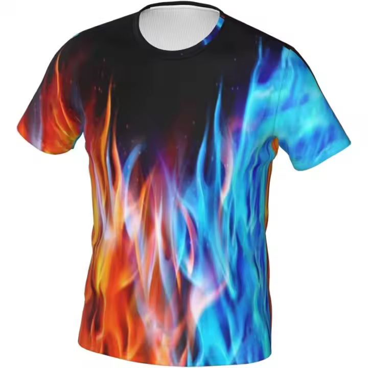 2025 Camiseta 3d de manga corta para hombre, ropa de moda de manga larga, ropa de Color - 1