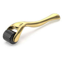 Dermaroller MTS Microneedle Dispositivo de belleza facial con mango dorado y plateado Rodillo con microagujas 540 - details 0