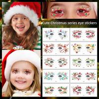 Pegatinas de Tatuaje Facial Navideño 10/12PCS Decoración de Fiesta Festiva para Adultos - details 4