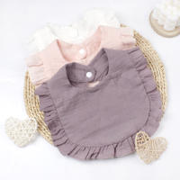 Babero de gasa para niños y niñas, algodón puro, color caramelo, cómodo babero para Saliva, toalla de Saliva de encaje de color sólido para bebé, productos para bebé - details 4
