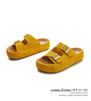 Nuevas zapatillas de cuero ropa casual de moda versátil fondo plano medio arrastre zapatillas de playa premium para mujer - details 6