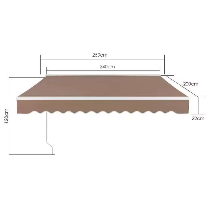 Toldo retráctil con brazo articulado, protección solar, Anti-UV, impermeable, para patio, balcón, restaurante, cafetería al aire libre - 1
