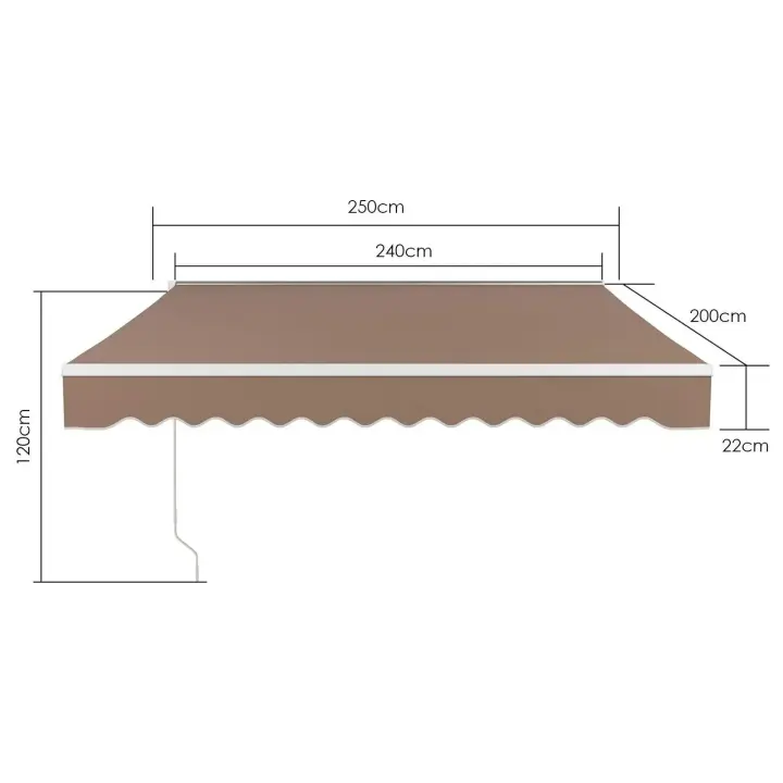 Toldo retráctil con brazo articulado, protección solar, Anti-UV, impermeable, para patio, balcón, restaurante, cafetería al aire libre - 1
