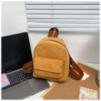 Mochila De terciopelo de pana para mujer, bolso escolar de versión coreana, sencillo, informal, pequeño, 2024 - details 30