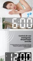 Reloj Despertador Recomendado Pila USB Doble Uso Espejo LED Colorido Reloj Despertador Inteligente Activado Por Voz Para Estudiantes - details 8