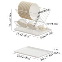 Estante de secado de platos plegable en forma de X, escurridor de platos de encimera antideslizante de 2 niveles, estante de secado de platos desmontable de gran capacidad - details 0