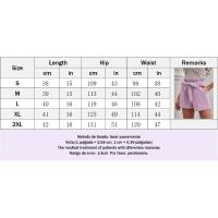 Pantalones Cortos de Verano para Mujer Algodón Transpirable, Cintura Elástica con Bolsillo, Color Sólido, Estilo Casual - details 0