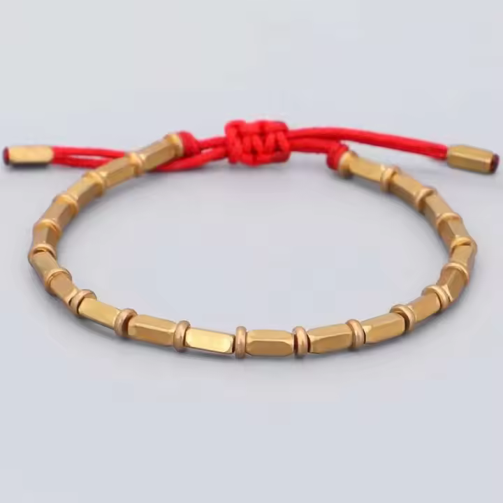Pulseras protectoras de cuerda tejidas a mano para hombres y mujeres, cuentas de cobre, joyas negras, regalos de la suerte - 1