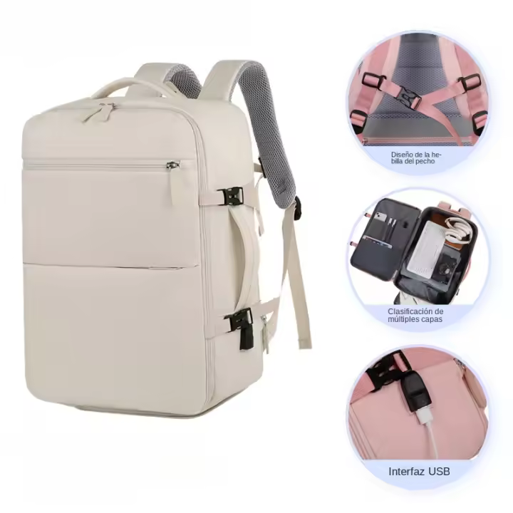Mochila de viaje de negocios con función de bolsa para computadora, multi-impermeable y de gran capacidad para hombres y mujeres - 1