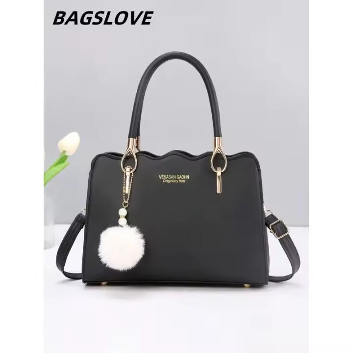 1 bolso de mano de gran capacidad para mujer, colgante de bola de lana a la moda, adecuado para el trabajo, compras y otros ocns Mochila de lujo de alta gama - 1
