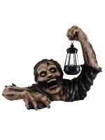 Linterna de zombie de terror de Halloween, artesanía de resina de explosión transfronteriza, decoración de atmósfera de terror de patio con tallado de lámpara - details 1