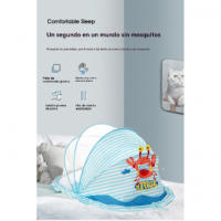 Cuna mosquitera niños plegable bebé mosquitera cubierta yurta sin fondo libre instalación antimosquitos cubierta - details 8