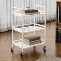 Carrito Cocina,Carro Auxiliar de Metálicos de 3 Niveles Cocina o Multiuso con Ruedas,para el hogar,60×30×75cm,Blanco - details 6