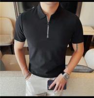 Polo de manga corta bordado de malla transpirable de verano para hombre, camiseta informal de negocios con solapa y media cremallera, - details 17