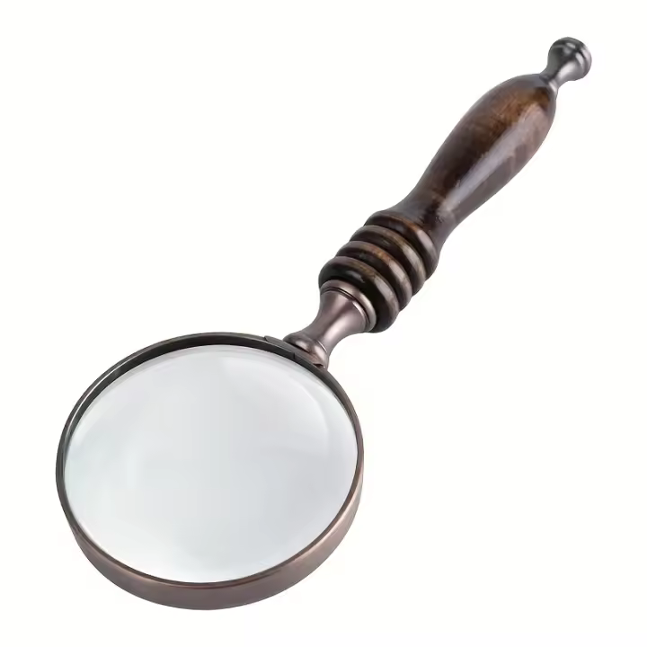 Lupa de mano de vidrio óptico 10X, borde de Metal, accesorios decorativos de fotografía Retro - 1