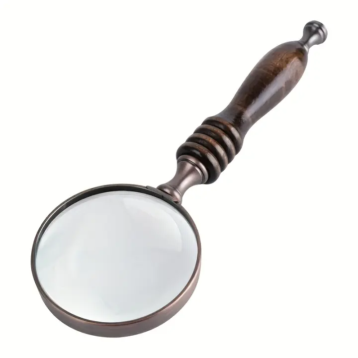 Lupa de mano de vidrio óptico 10X, borde de Metal, accesorios decorativos de fotografía Retro - 1