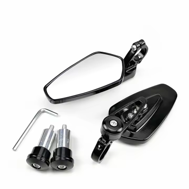 Espejos Laterales de Motocicleta Universal 360 Grados Aluminio 7/8" para Manillar de Motocicleta Set de 2 Piezas - 1
