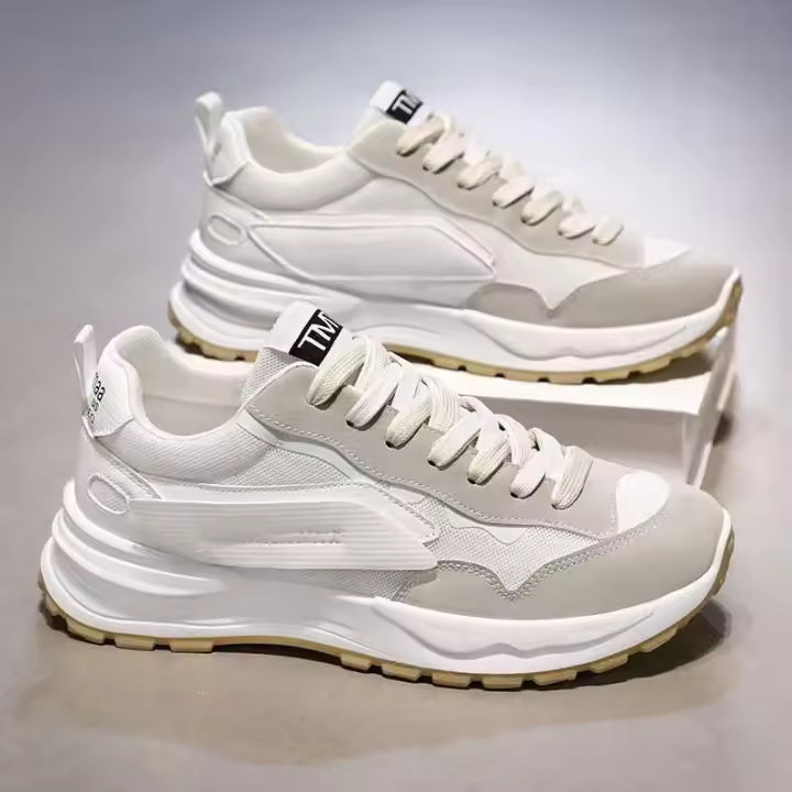 Verano 2025 nuevos zapatos deportivos blancos de malla transpirable versión coreana estilo casual versátil para hombres - 1
