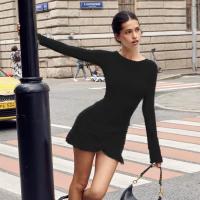 Elegante Vestido Bodycon con Volantes Manga Larga, Giro de Volantes, Vestido Mini para Mujer en Otoño Moda de Fiesta en Club Elegante - details 21
