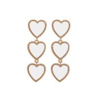 Pendientes largos y redondos de esmalte de Nuevos Bohemios, amor en forma de corazón para mujer, pendientes grandes rojos exagerados en fiestas - details 6