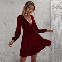 Vestido Elegante de Manga Larga para Mujer Primavera Otoño 2025 Cuello en V Moda - details 1