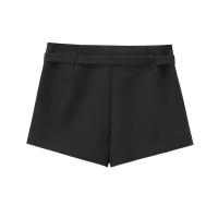 BUNO-Minifaldas y pantalones cortos para mujer, pantalón corto informal liso, cintura alta, holgado, para oficina, moda de verano, ropa, faja decorativa - details 3