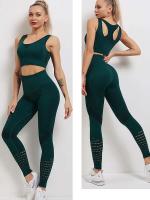 Malla de gimnasio para mujer, calcetines energéticos sin costuras, pantalones deportivos de cintura alta, entrenamiento, correr, ropa deportiva, malla hueca para Yoga - details 0
