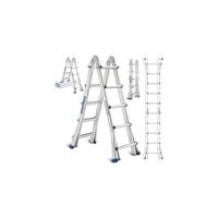 Escalera telescópica de 5M (2.5+2.5M) de aluminio, plegable, reposabrazos extraíble, multifunción portátil plegable extensible, carga máxima de 150 kg - details 10