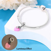 Colgante de corazón de perla brillante en plata para hacer joyas - details 2