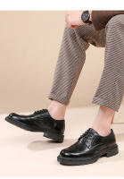 Nuevos zapatos de cuero para hombres Brock vestido zapatos de cuero marrón estilo británico realzando los zapatos de cuero de negocios hombres - details 6
