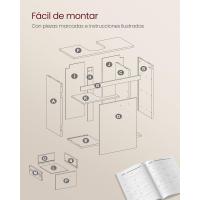 Armario de Baño, 3 Cajones, 2 Compartimentos Detrás de la Puerta, Apto para Lavabos con Pedestal, con - details 5
