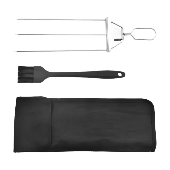 Pinchos para parrillas de 3 vías, herramienta multiusos para barbacoa al aire libre - 1