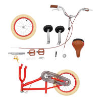 Bicicleta Infantil de 14 Pulgadas con Ruedas Adicionales para Niños de 3 a 4 años y 35,4-43,3 Pulgadas de Alto Rojo - details 8