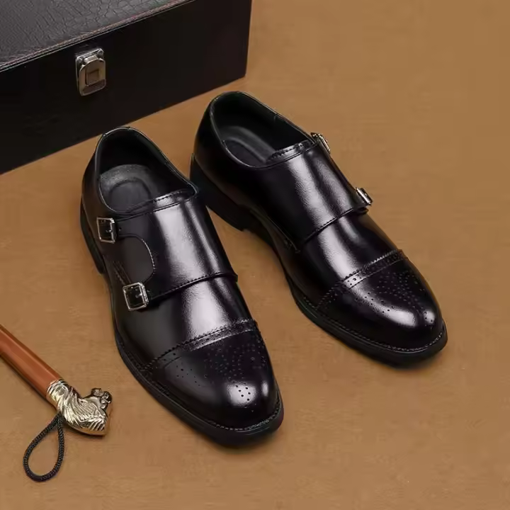 2024 zapatos de cuero italianos del vestido del negocio de los hombres del estilo de la moda de la hebilla del nuevo producto Oxford - 1