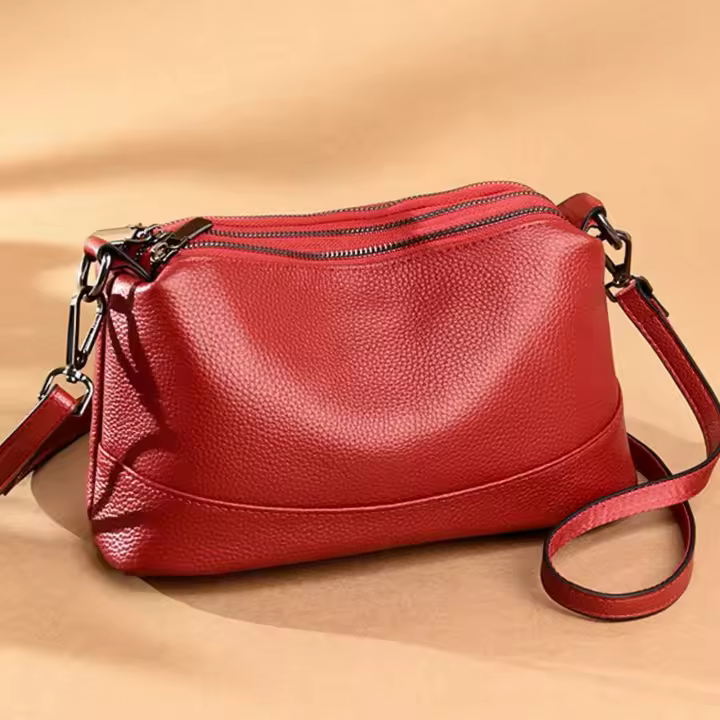 Bolsos de mano de cuero genuino para mujer, bolsos de diseñador, suaves de piel de vaca, bolso cruzado para dama, bolso de hombro de lujo para mujer - 1