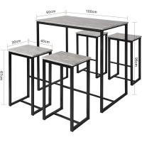 Conjunto Mesa Alta de Bar y 4 Taburetes Muebles Bar Comedor - details 12