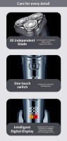 Maquinilla de Afeitar Eléctrica con Pantalla Digital Portátil, Lavable, Tres Cuchillos, Cabeza Flotante para Hombres - details 3