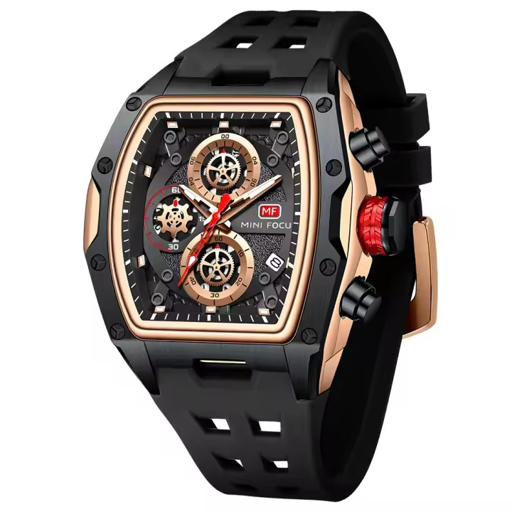 Reloj deportivo de carreras de lujo para hombre, esfera esqueleto de barril, resistente al agua, luminoso, reloj de pulsera para exteriores, reloj de negocios para hombre - 1