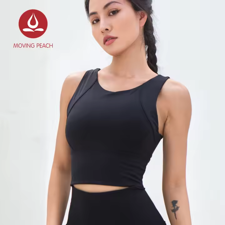 Camiseta sin mangas Moving Peach para mujer, chaleco deportivo a prueba de golpes, Tops sin mangas para Fitness, AVI - 1