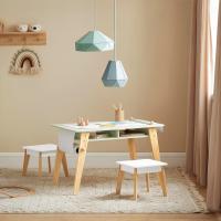 Juego de mesa infantil y 2 sillas de madera, organizador de juguetes multifuncional con 8 cestas y 1 compartimento, 87 x 50 x 50 cm - details 10