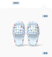 Lindo lindo tiburón azul zapatillas a cuadros ropa exterior de las mujeres hogar fondo grueso antideslizante pareja zapatillas frescas - details 11