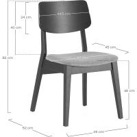Pack 2 sillas Susi Color Nogal, Madera Maciza, 49 cm (Ancho) 52 cm (Profundo) 82 cm (Alto) - details 2