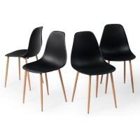 Juego de 4 sillas de comedor con asiento y respaldo suaves, con patas de metal macizo, para salón, dormitorio, cocina o comedor, ante marrón - details 53