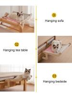 Cama de Mascota Colgante Hamaca de Ventana de Madera Lavable y Removible Ideal para Gatitos - details 3