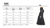 Melena de melocotón pu cuero cintura alta pantalones de cuero mujer pantalones de flare pantalones largos pantalones de mujer - details 0