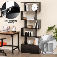 Estantería de Almacenamiento Elegante en Forma de S de 6 Niveles con Puertas - details 11