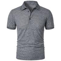 Ropa deportiva para correr para hombre, poste de pie de manga corta de alta elasticidad de verano, suéter básico de punto fino - details 19