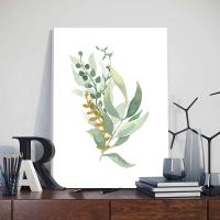 Cuadros de Pared Nórdicos de Agua Colorida en Lienzo con Marcos y Hojas de Planta Sage Verde 3pcs Decoración Moderna para Habitación Arte de Pared con Imágenes de DHROOM Material de Lienzo Sin Marco - details 5