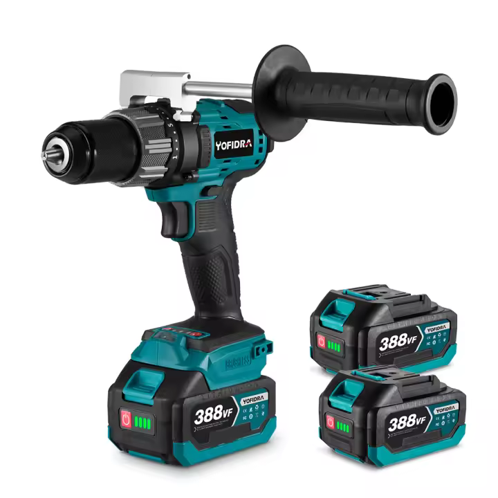 Taladro eléctrico sin escobillas YOFIDRA 650N.M de 13MM, destornillador inalámbrico Ice Powel Tools con función de impacto para batería Makita de 18V, juego de pines. - 1